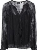 s.Oliver Kanten blouse met topje zwart