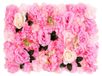 Panneaux muraux de fleurs artificielles - Fleurs en soie - Ensemble de 12 - Dahlias et roses - 60 x 40 cm - Convient pour une utilisation en intérieur - Rose