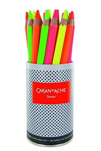 Caran d'Ache Classic kleurpotloden Maxi Fluo, beker met 28 stuks