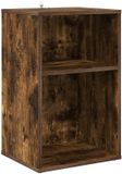 vidaXL Platenkast Gerookt eiken 38 x 33 x 61 cm Bewerkt hout