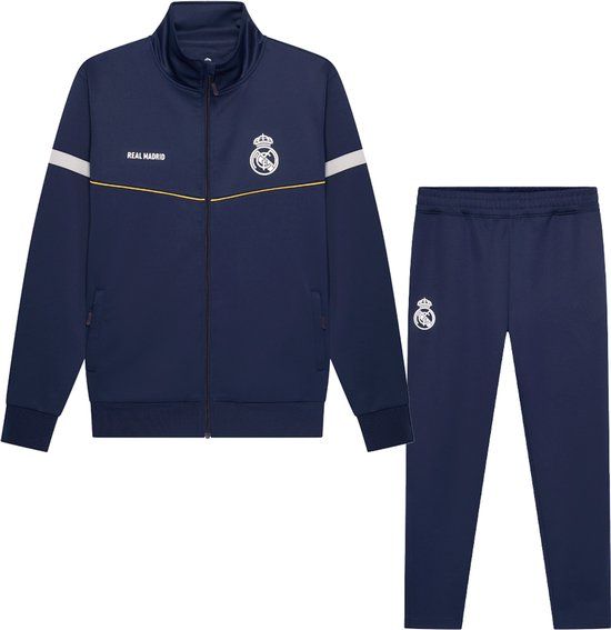 Trainingspak Real Madrid Trainingspak Heren - Vest + Trainingsbroek - Officiële Fanmerchandise - Blauw/Wit - Maat S t/m XXL