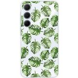Samsung Galaxy A35 5Ghoesje met monstera bladeren print