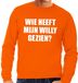 Bellatio Decorations Oranje wie heeft mijn Willy gezien trui / sweater heren - Oranje Koningsdag/ supporter kleding S