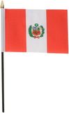 Merkloos / Sans marque Shoppartners Bv Peru - mini vlaggetje van 10 x 15 cm op stokje - Landen vlag - H27 cm - polyester