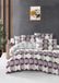 Nuit Des Rêves XXL Quilt Cover-set (155 x 220 cm), 65% katoen/35% polyester, wit/paars/grijs, machinewasbaar, 145 draden count, knoopsluiting, elegant en gezellig beddengoed