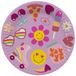 Folat Hippie Retro Boho-meisje, 23 cm, 8 delen, regenboog-madeliefjes voor kinderen, feestdecoratieartikelen, roze, 25031