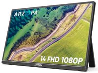 ARZOPA Portable Monitor, 14.0 "1920 × 1080 FHD IPS Portable Monitor voor laptop met single-rod, ondersteunen HDMI/Type-C/USB-C, oogbescherming gamingscherm voor laptop/pc/Mac/PS3/4/5/Xbox