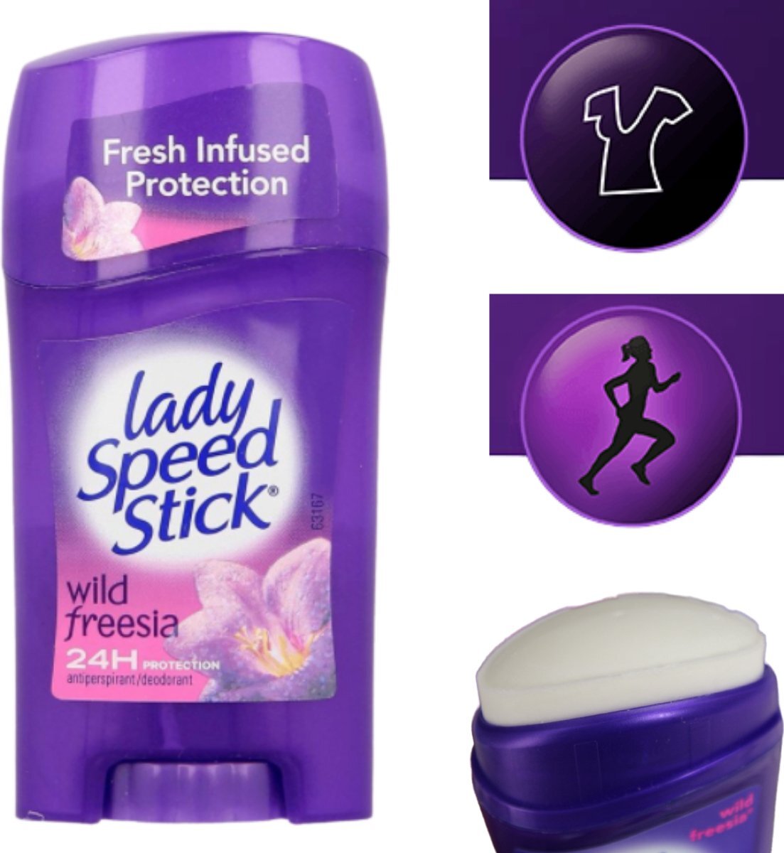 Lady Speed Stick Wild Freesia Deodorant - Anti-Transpirant Deodorant Stick - Antiwittestrepen - Bestverkochte Deo Stick - Deodorant Vrouw