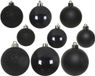 Decoris Kerstballen - 30 stuks - Zwart - Kunststof