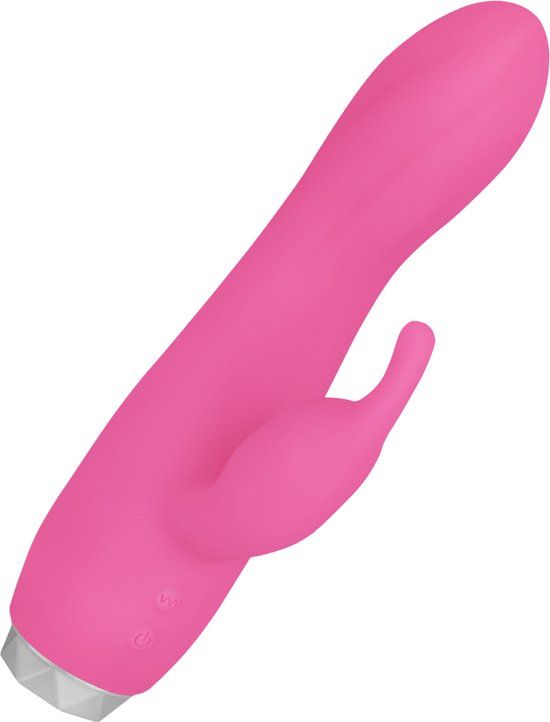 Rabbit Vibrator - 17.5cm - Waterproof - Pink/Silver