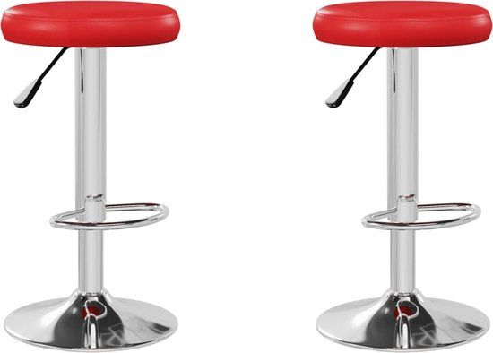 vidaXL Barstoelen 2 stuks Kunstleer Rood