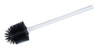 WENKO Siliconen wc-borstel, vervanging voor toiletsets met antibacteriële steel en vervangbare borstelkop van siliconen voor een hygiënische reiniging van het toilet, (B/D × H) Ø 7,5 × 35 cm, wit