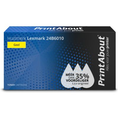PrintAbout Huismerk Lexmark 24B6010 Toner Geel