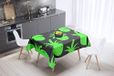Bonamaison Tafelkleed, Anti-Mold, Sneldrogend, Waterdicht, 100% Polyester Tafellaken, Neon groene rook, 140 x 140 Cm