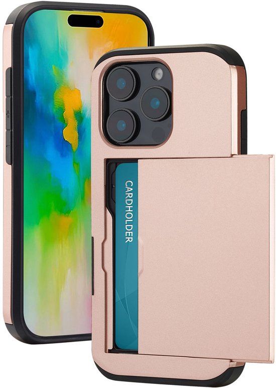 imoshion Hoesje met Pasjeshouder - Geschikt voor Apple iPhone 16 Pro - Rosé Goud