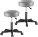 Casaria Verstelbare Draaikruk - 46/60cm Zithoogte – 2 Stuks Grijs