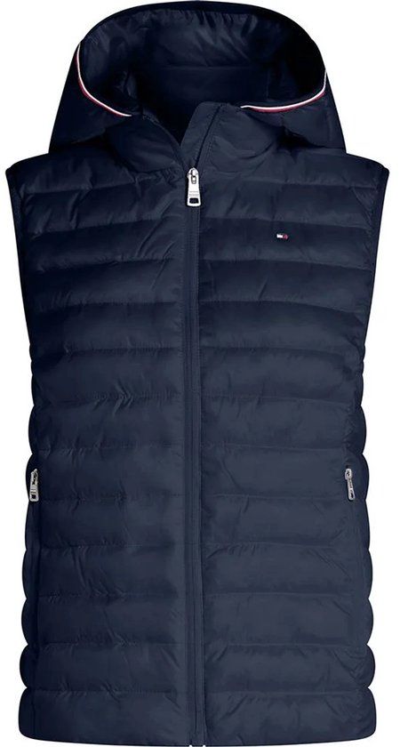 Tommy Hilfiger Global Jas Blauw S Vrouw - Anorak - Mouwloos - Vrouwen - Desert Sky - Maat S - 2024