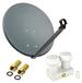 PremiumX Satellitenanlage, 80 cm Antenne, Aluminium, Single Monoblock, mit F-Anschluss