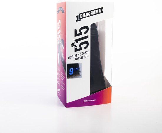 515 Line Dildo - 19cm - Black with Suction Cup