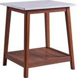 Teamson Home Kingston Zijtafel - Nep Marmeren/Donker Bruin