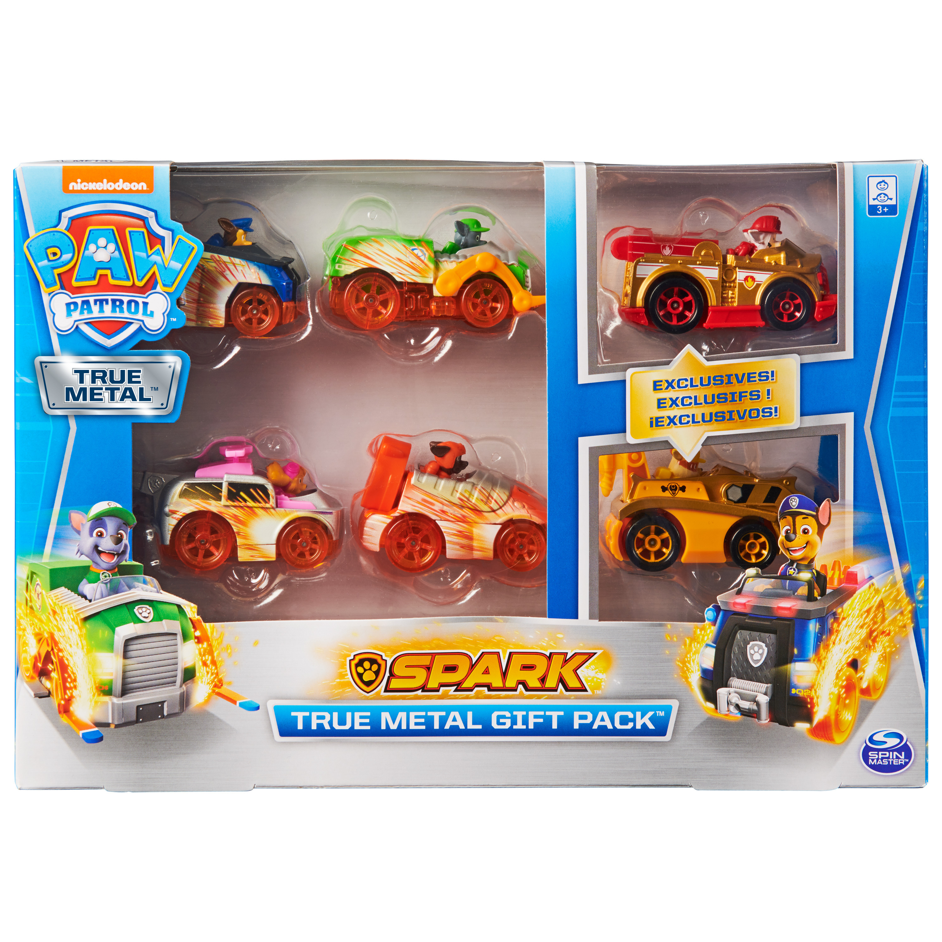 PAW Patrol True Metal Spark-cadeauset van 6 gegoten verzamelvoertuigen op schaal 1:55