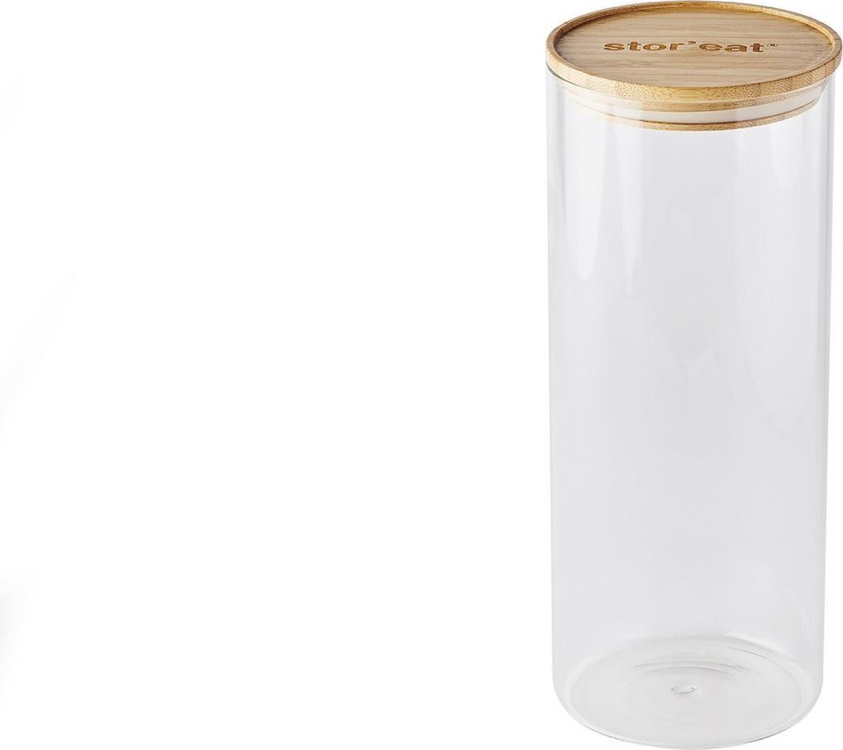 Mastrad Stor'Eat Opbergglas, borosilicaatglas, resistent, beschermt tegen vocht, luchtdichte deksel, kleur bamboe, BPA-vrij, 2100 ml