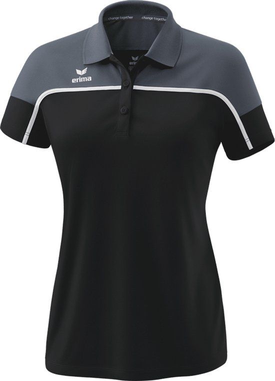 ERIMA Change Polo Dames Black Grey-Slate Grey-Wit Maat 38