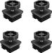 Bol Set de 4 niveleurs de meubles, pieds de nivellement de chaise - kits d'insertion de tube carré - 38 x 38 mm - filetage M8 - embouts de pieds de meuble noirs