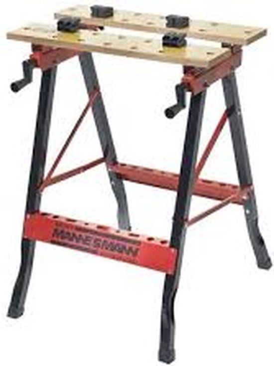 BRÜDER MANNESMANN Werkbank - Opvouwbaar - Hout/Metaal - 60x35x79 cm - 100 kg