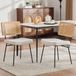 SEEDWAVE Set van 2 moderne vintage eetkamerstoelen (ivoorwit, chenille)