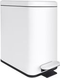 Relaxdays softclose prullenbak, 10 l, 16 cm smal, matte wit, binnenemmer, keuken & badkamer, 36x16x30 cm