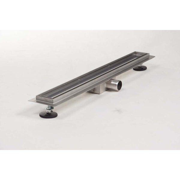 Brauer Douchegoot 80x7x6.7cm ondiep met vloerflens en zijuitloop met