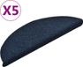 vidaXL - Zelfklevende Trapmatten - 5 stuks - 56x17x3 cm - Marineblauw