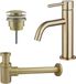 FortiFura Calvi Slim Wastafelkraanset - Geborsteld Messing (Goud)