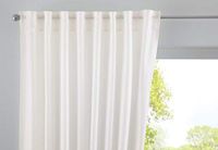 Cationic JENA 2019037 gordijn met verborgen lussen, crèmekleurig, ondoorzichtig, linnenlook gemêleerd met gordijnhouders, 225 x 140 cm