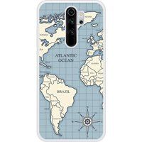 Redmi Bedrukt siliconen hoesje compatibel met Redmi Note 8 Pro Map vintage