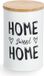ZELLER Metalen beker met bamboe deksel, 1 litre, blanc, Home, 10,5x16,5 cm