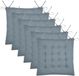 Stof Textile stoelkussen Coline - 6x - ijsblauw - 38 x 38 x 4 cm