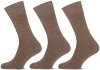 Basset Merinowollen Sokken - Casual - 3 paar - Beige - Maat 43/46
