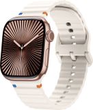 Strap-it Wave siliconen bandje met gespsluiting - Sterrenlicht - Geschikt voor Apple Watch 38/40/41/42mm