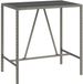 vidaXL Bartafel met glazen blad, polyrattan, grijs, 110x70x110 cm