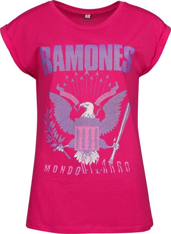 Ramones Eagle Crystals Dames T-shirt - roze - XL
