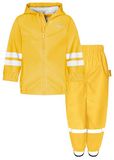 Playshoes kinderregenjas, regenset met korte broek, Basic 408349, Unisex, Geel, Polyester, Kinderen, Maat 80