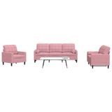 Maison Exclusive - Ensemble de canapé 3 pièces avec coussins et traversins, velours rose