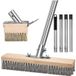 ACOUSTAFIL Balai Métallique Robuste Avec Manche Amovible(165cm), Brosse En Métal Rigides Pour Enlever Les Mauvaises Herbes, Mousse Et Taches Tenaces, Balai À Récurer Pour Patio, Terrasse Et Jardin