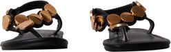 Sixth Sense Sandaal 'Flache Slipper-Sandalen „Paris“' zwart