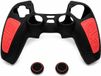 oCreon PlayStation 5 Beschermhoes - Siliconen Controller Hoes met Gripzones en Thumbstick Dopjes - Zwart/Rood