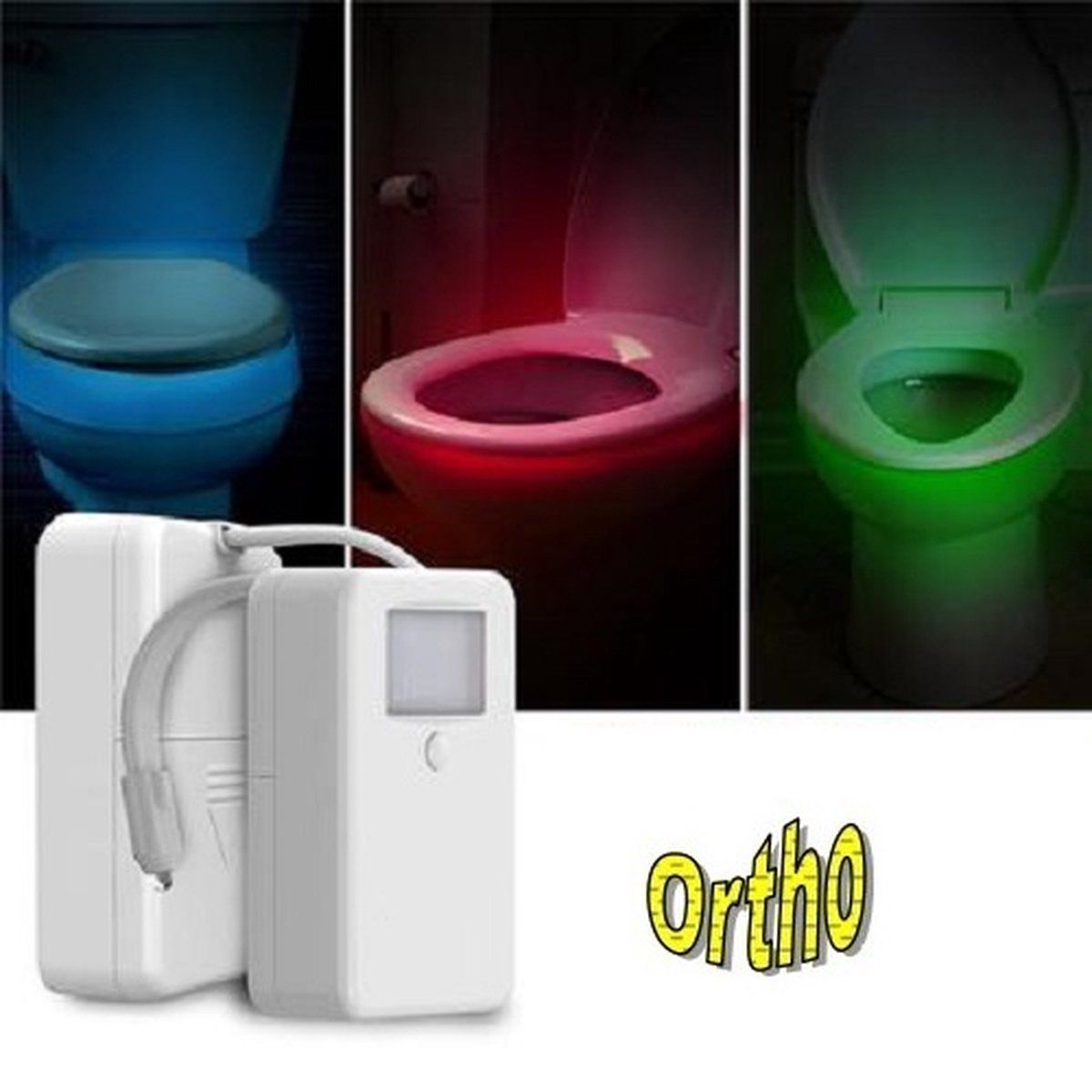 Ortho Ortho® - WC/Toiletpot verlichting - Automatisch LED light - Licht met Sensor - Nachtlamp - Sfeervolle Kleuren - Multicolor - Wit