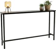 IvoQ Smalle Sidetable Industrieel - Wandtafel - Zwart Metaal & Hout - 120x20x65 cm