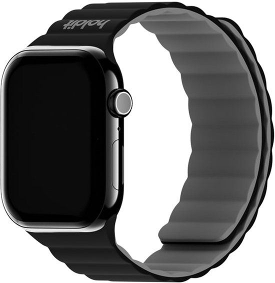 Holdit Siliconen bandje magneet voor de Apple Watch | 44/45/46/49 mm - Black / Grey